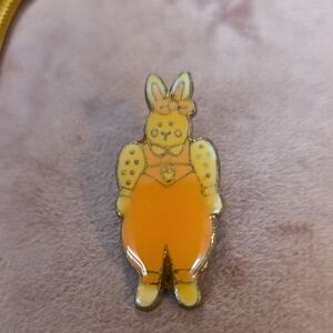 Vintage China Orange Bunny Brooch